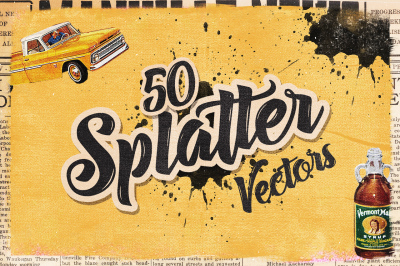 50 Handmade Splatter Vectors