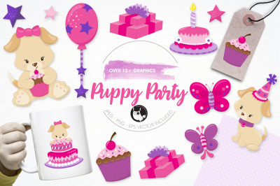 Puppy Party graphics and illustrations