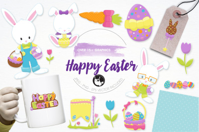 Happy Easter graphics and illustrations