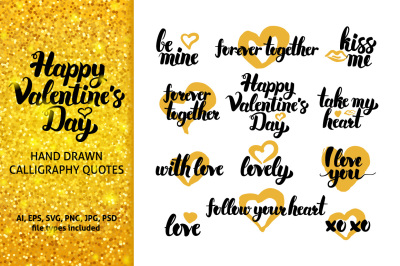 Valentine's Day Hand Drawn Quotes