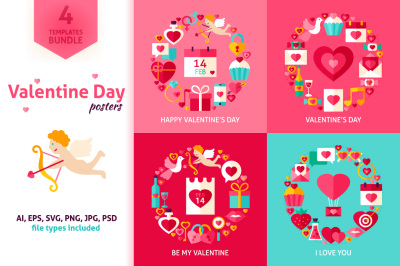Valentines Day Vector Posters