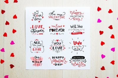 St. Valentine's Day Lettering Set