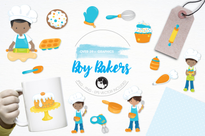 Boy Bakers graphics and illustrations