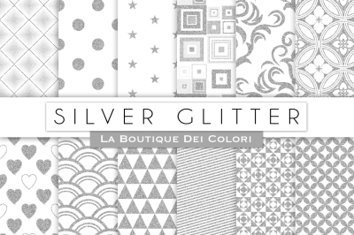 Silver Glitter Digital Papers