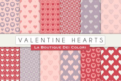 Valentine Hearts Digital Papers