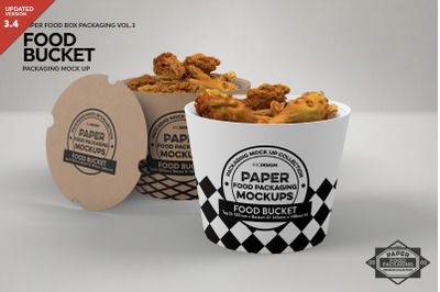 Paper Food Bucket Packaging Mock Up