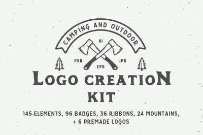 Camping Outdoor Logo Creation Kit