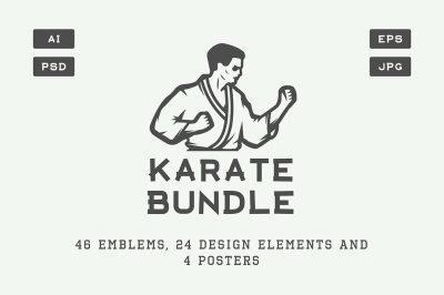 Vintage Karate Emblems Bundle