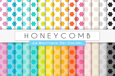 Rainbow Honeycomb Digital Papers