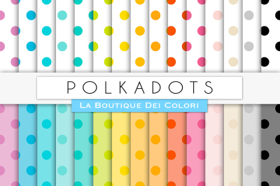 Rainbow Polkadots Digital Papers