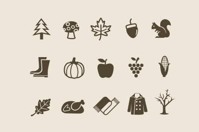 15 Autumn & Fall Icons