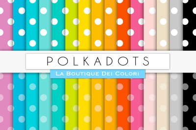 Rainbow Polkadots Digital Papers