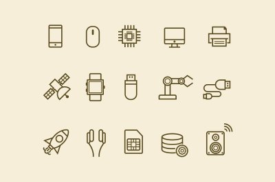 15 Thin Line Technology Icons