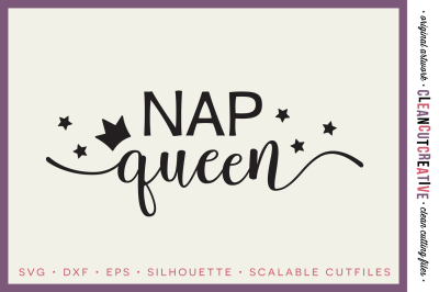 Nap Queen - SVG DXF EPS PNG - Cricut &amp; Silhouette - clean cutting files