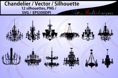 chandelier Silhouette / printable craft
