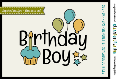 Birthday Boy - SVG DXF EPS PNG - Cricut &amp; Silhouette - clean cutting files