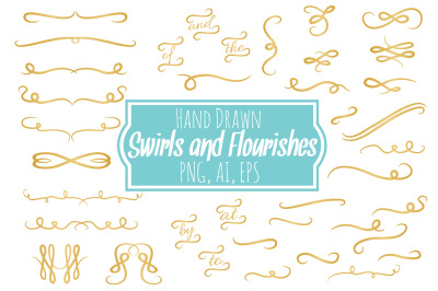Hand Drawn Swirls & Flourishes Vector
