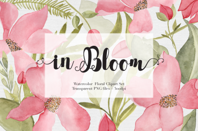 In Bloom Watercolor Flower clipart