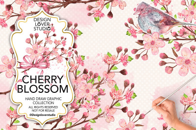 Watercolor Cherry Blossom design