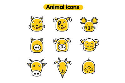 Hand drawn animal icons