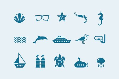 15 Sea & Ocean Icons