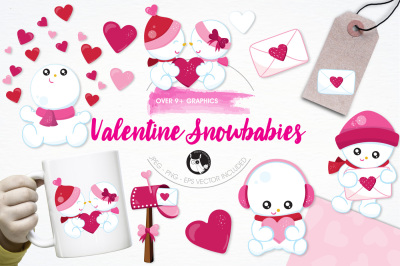 Valentine Snowbabies graphics and illustrations