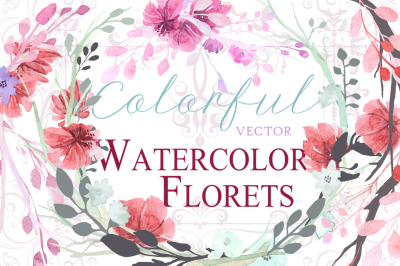 Watercolor Florets in vector (+PSD)