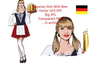 Blonde haired Bavarian waitress in corset