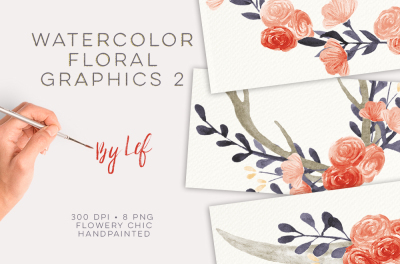 Watercolor Flower wreaths graphics