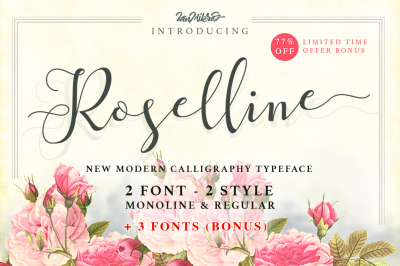 Roselline Typeface - 2 Style + BONUS