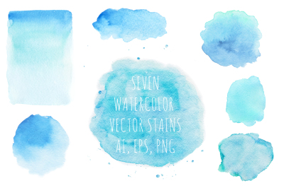 Blue Watercolor Backgrounds. EPS & PNG