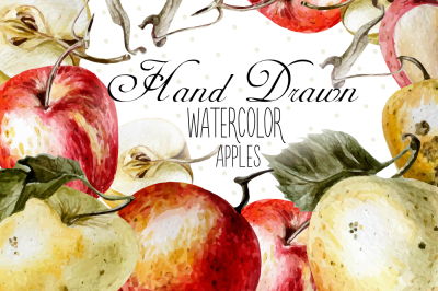 Beautiful watercolor apples