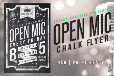 Chalk Open Mic Night Flyer