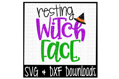 Halloween SVG * Resting Witch Face Cut File