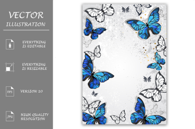 Frame with Butterflies Morpho