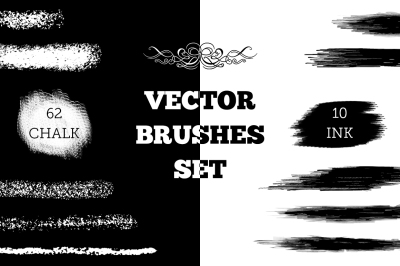 Vector chalk and ink brushes