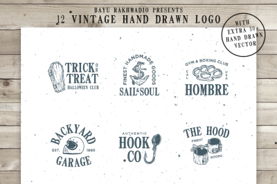 12 Vintage Logo &2B; 50 Extra Illustration