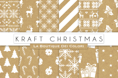 Kraft Christmas Digital Paper