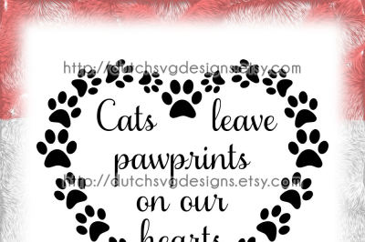 Text cutting file Cats in paw heart, in Jpg Png SVG EPS DXF, for Cricut & Silhouette cameo curio portrait, plotter, quote, cats cat kitty, pawprint