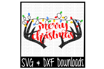 Christmas SVG * Antler SVG * Merry Christmas Cut File