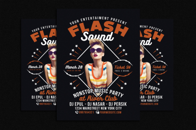 Flash Sound Disco Music Party Flyer