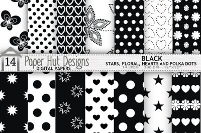 Black and White Seamless Digital Papers