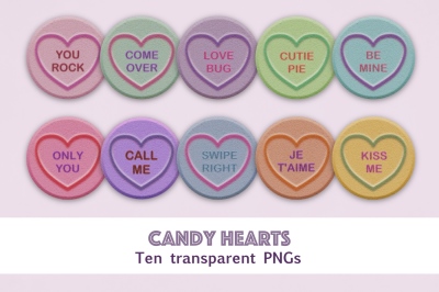 Candy hearts clipart