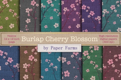 Burlap cherry blossom 