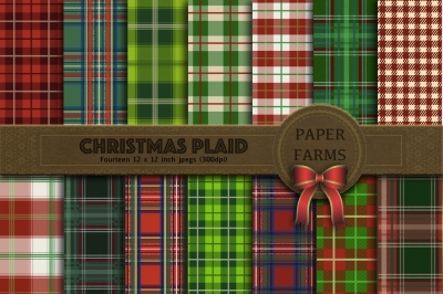 Christmas plaid digital paper