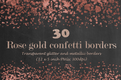 Rose gold confetti borders