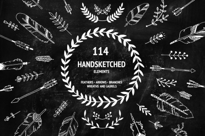 114 Handsketched Tribal elements