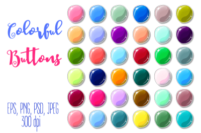Colorful Buttons Vector Clipart