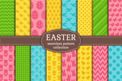 Easter seamless patterns set