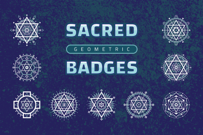 Sacred Geometric Badges - Vector Illustration Set